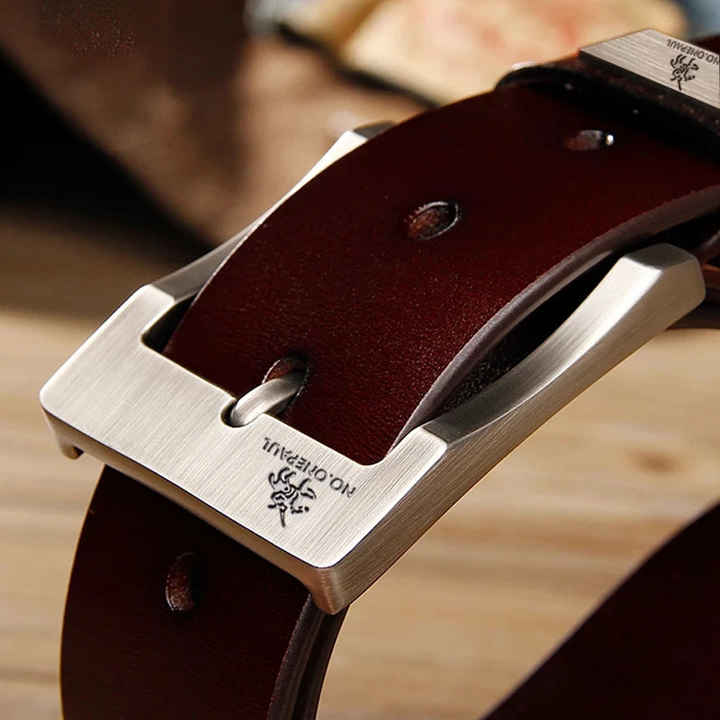 Leather Men's High-quality Buckle Jeans Leather Casual  Belt Business Denim Belt Men's Fashion Designer 2025 New