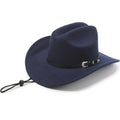 Denim Cowboy Hat Breathable Leather Brim Hat Western Cowboy Hat Gentlemanly For Jazz Concerts Festivals Outdoor Activities
