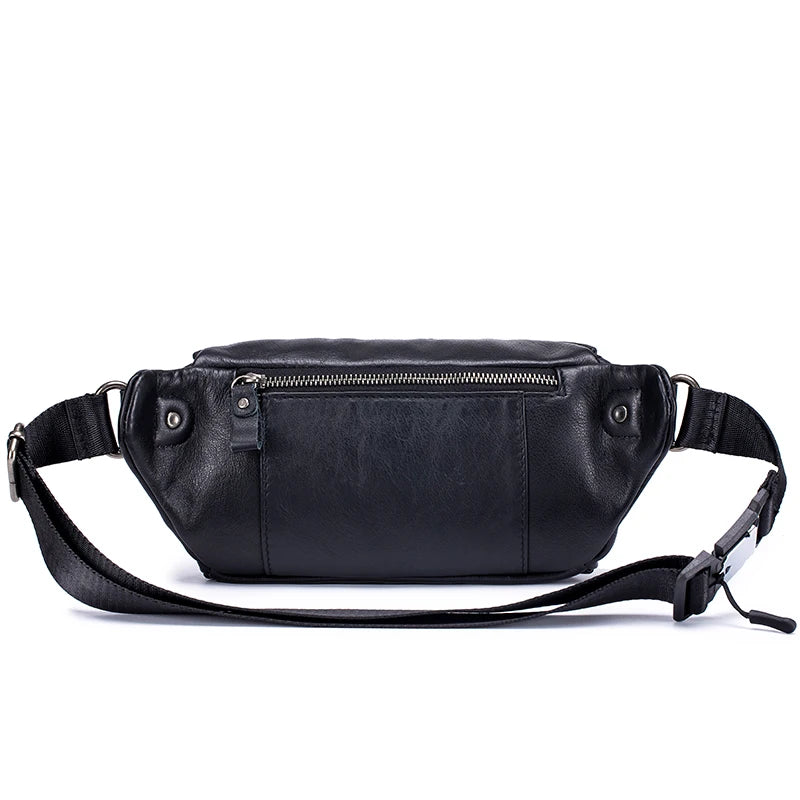 GenuineLeather Fanny Packs for Men Belt Bag Fashionable Waist Pack Sling Crossbody Bag for Workout Travel Camping Hiking Walking