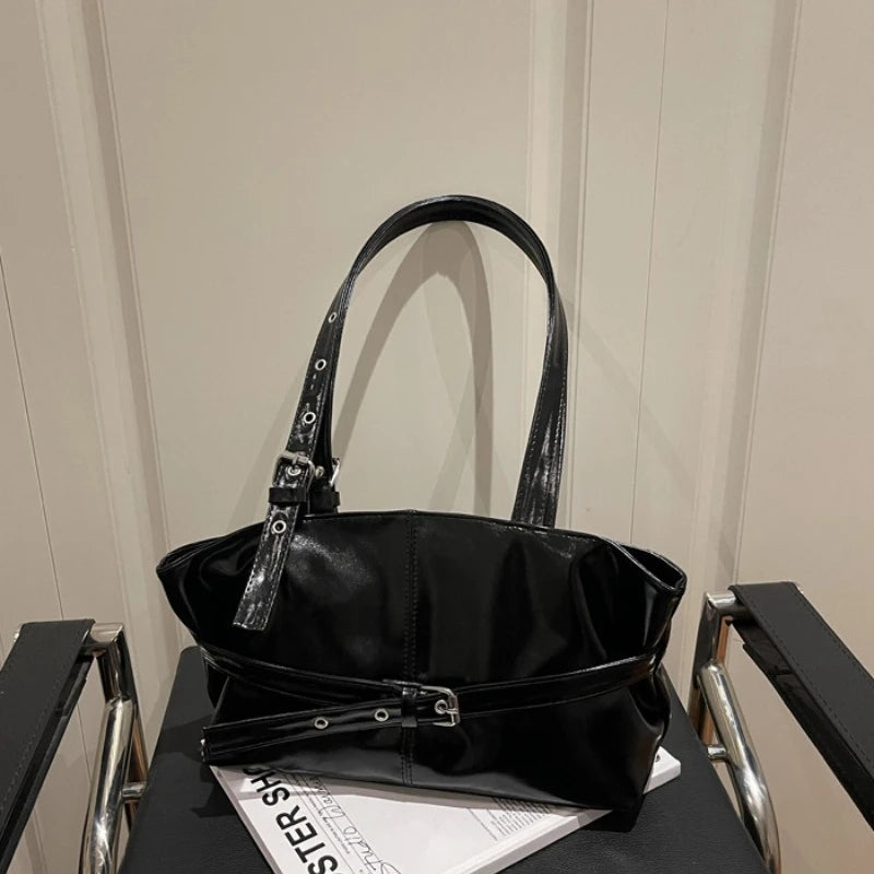 Leather Tote Bag with Adjustable Straps Belt Buckle Underarm Bag,large Capacity Handbag,daily Shoulder Purse Suitable for Women
