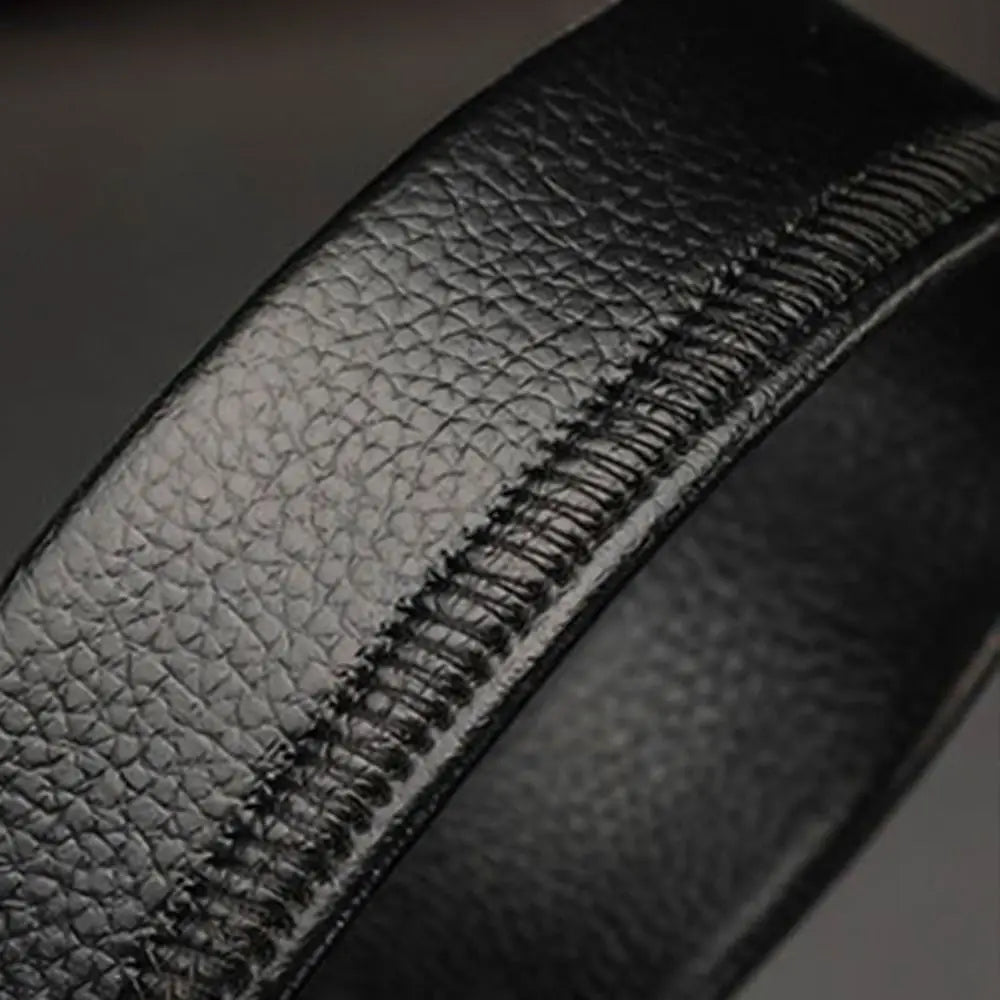 Men Business Time To Run Belt Man Automatic Buckle Leather Belt Golden Waist Buckle Males Luxury Belt Rhinestone Decoration