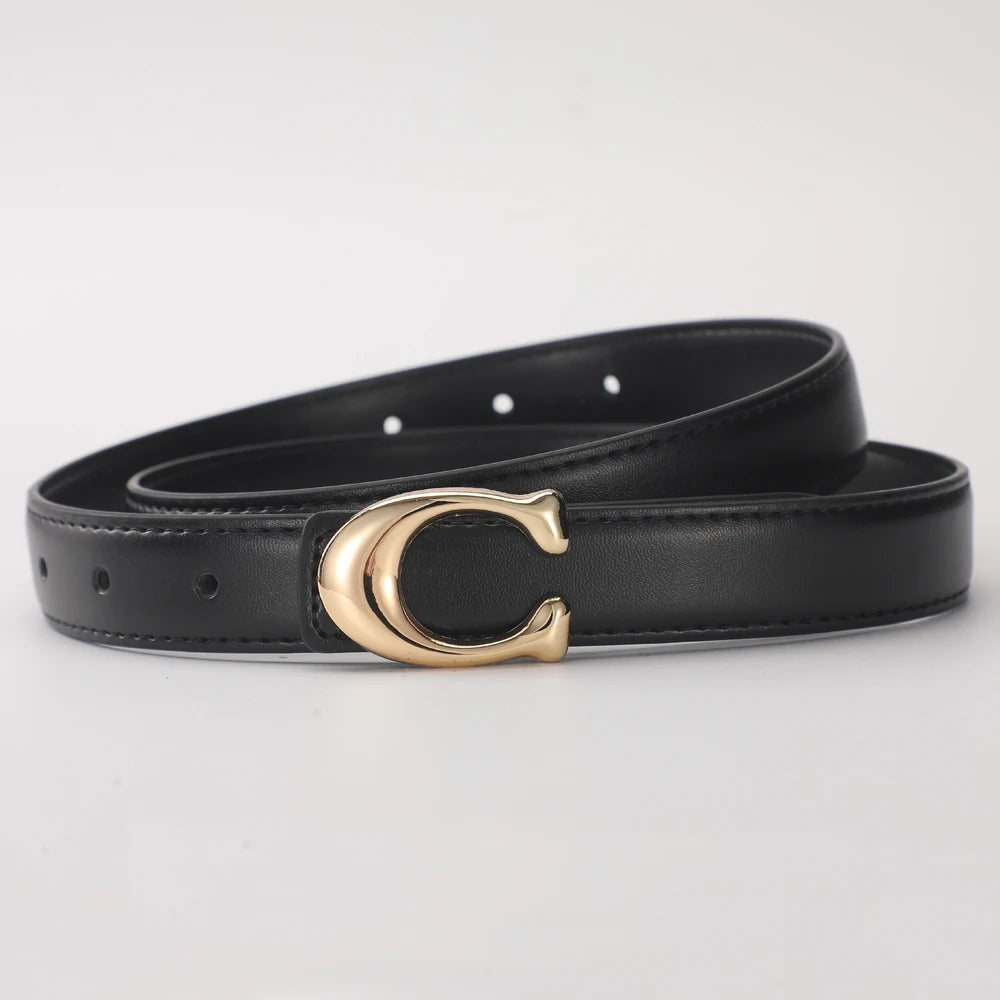 New Soft C-type Smooth Buckle Belt Business Versatile Casual Belt Fashion Women's Clothing Accessories Wholesale