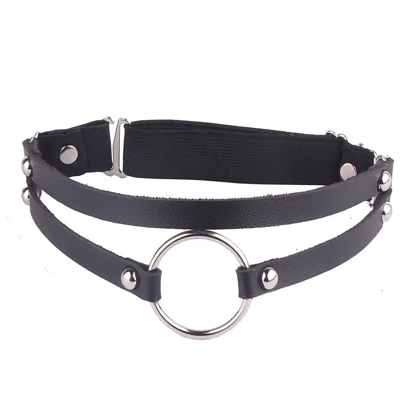Newest Women Sexy Elasticity Harness Heart Fashion Bondage Goth Decor Garter Belt Thigh Harness Leather Lingerie for Stockings