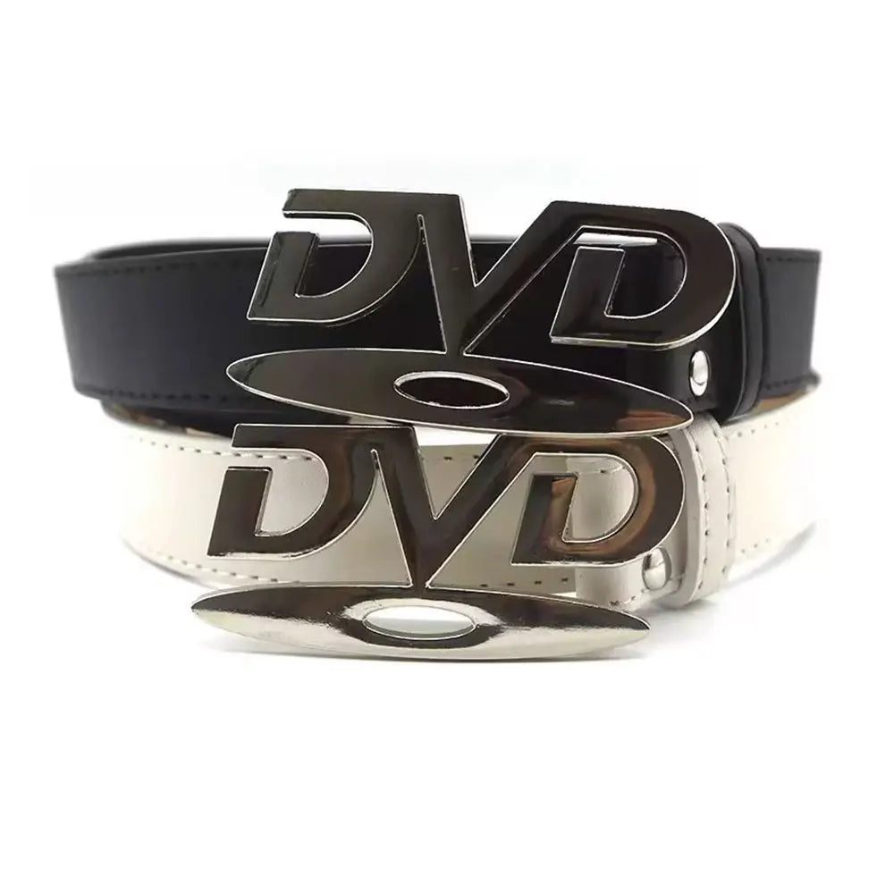 2026 Y2k Retro Dvd Buckle Belt Women Fashion Waistband, Trendy Niche Design, Versatile Accessory Perfect For Jeans, Statement