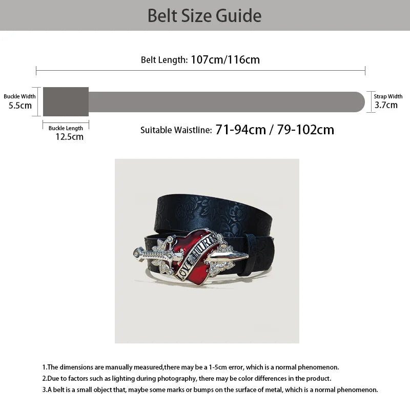 Punk Skull Plus size Leather Belt For women and men Harajuku Gothic Y2K Embossed Skeleton Hand Decoration Halloween Accessories