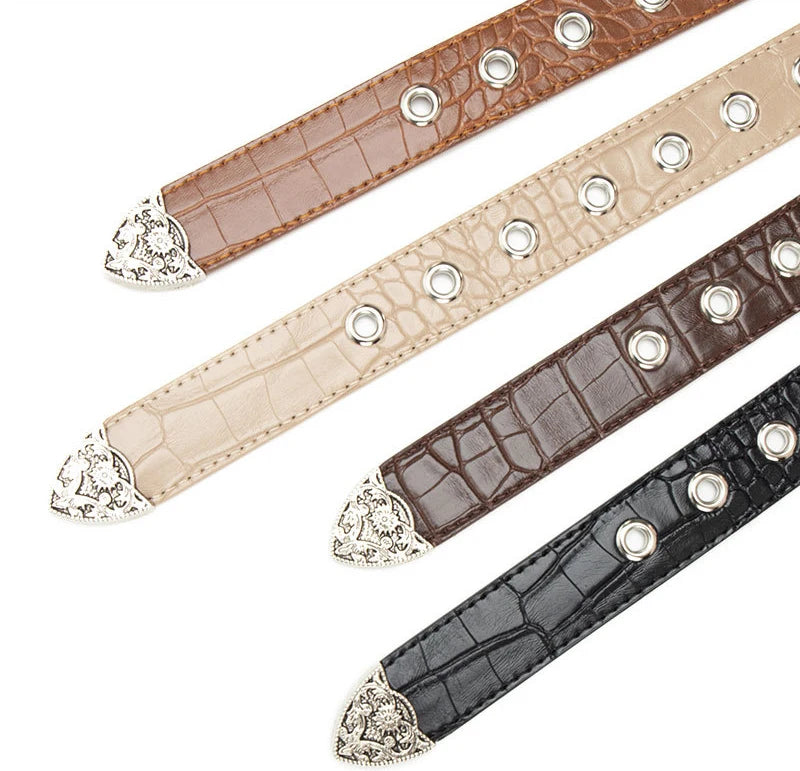 Gothic Retro Women's Black Belt Fashion Casual Jeans Accessories Girdle Hip Hop Y2k Girls Pin Buckle Pu Leather Waistband