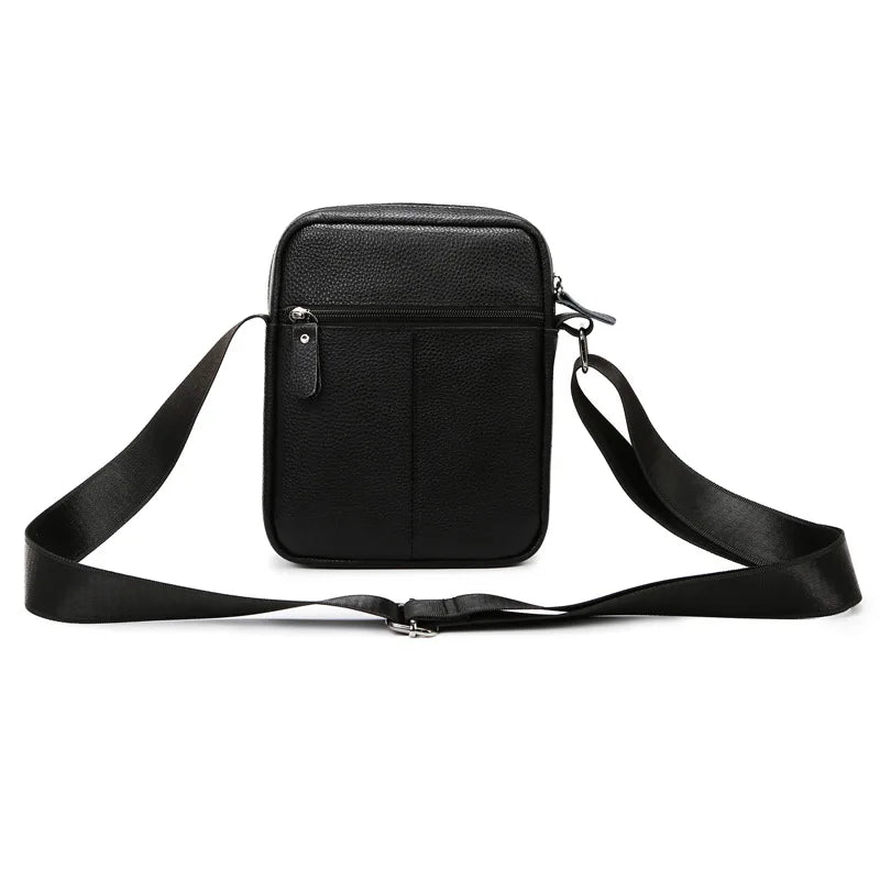 Leather large-capacity men's single-shoulder bag, top layer cowhide waterproof crossbody single-shoulder bag