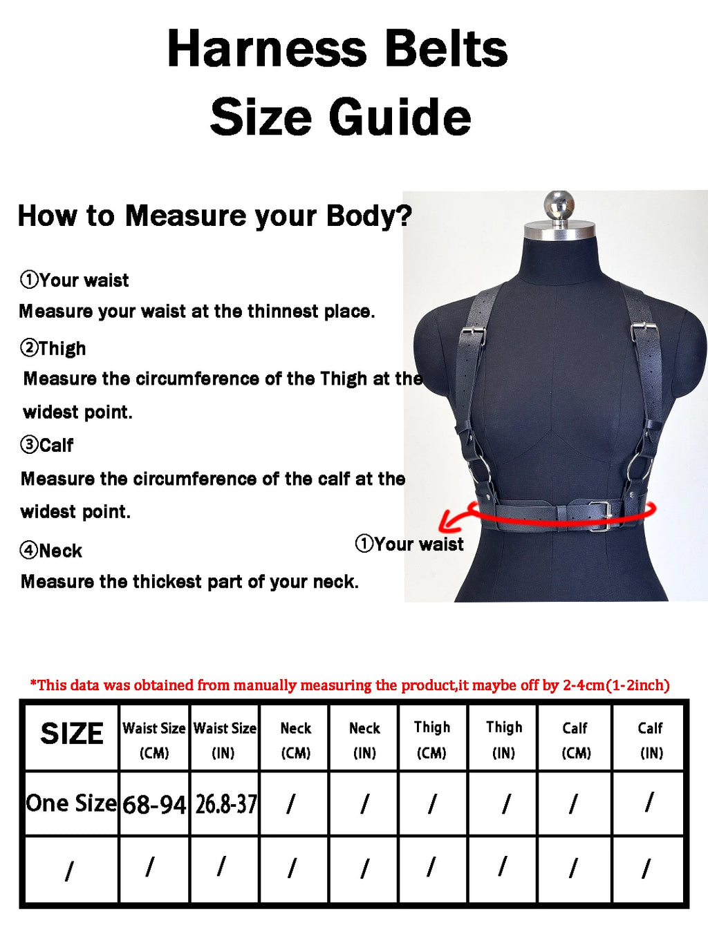 Women Fashion PU Leather Harness Waist Belt Punk Studded Decorative Harness Straps Suspenders Gothic Clothing Accessorie