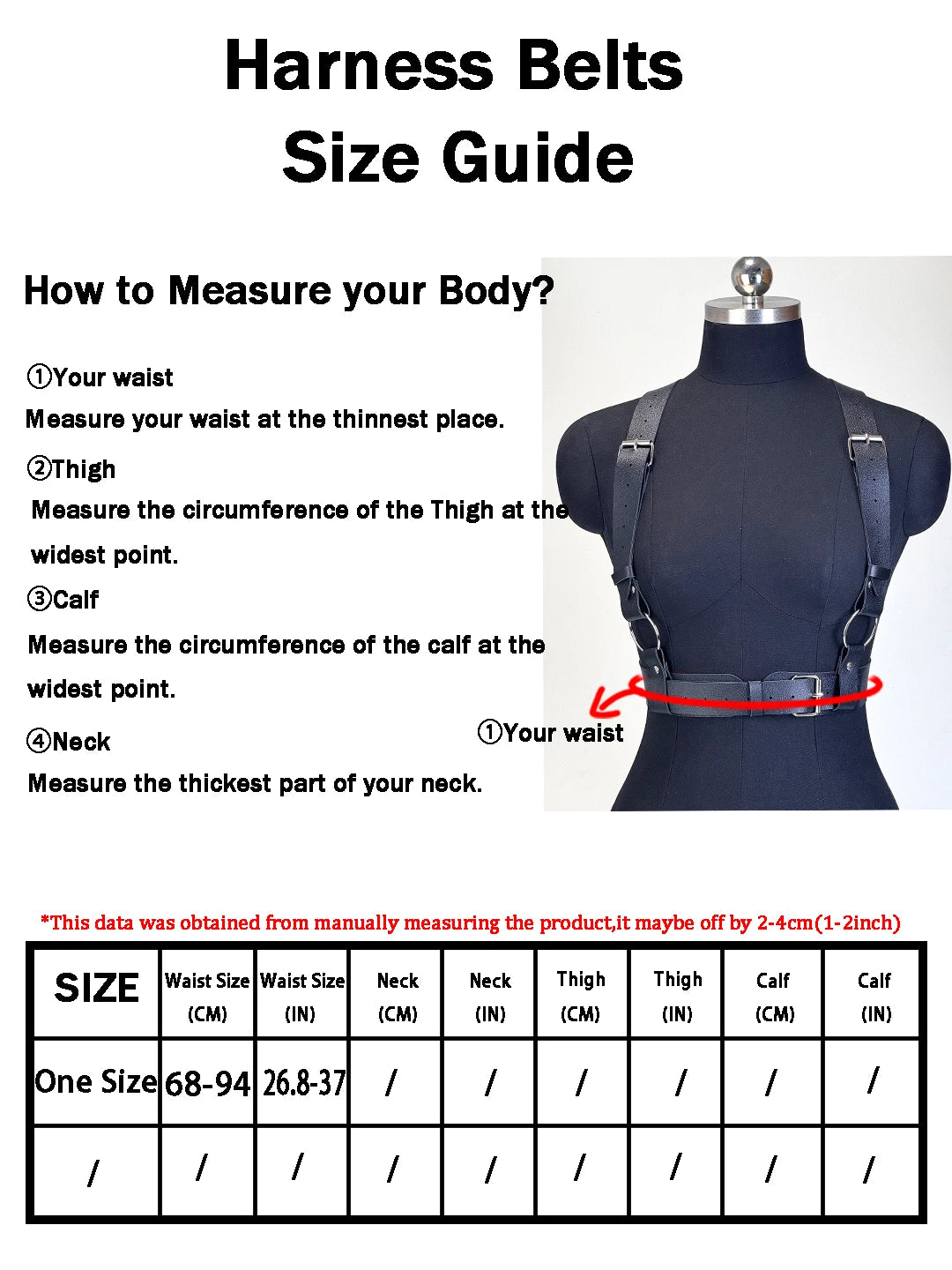 Women Fashion PU Leather Harness Waist Belt Punk Studded Decorative Harness Straps Suspenders Gothic Clothing Accessorie