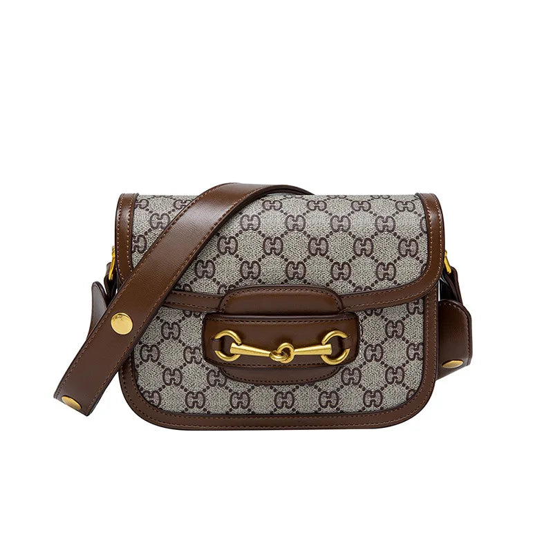 Ladies genuine leather saddle bag, single shoulder bag underarm bag, new fashion versatile niche trend crossbody bag.