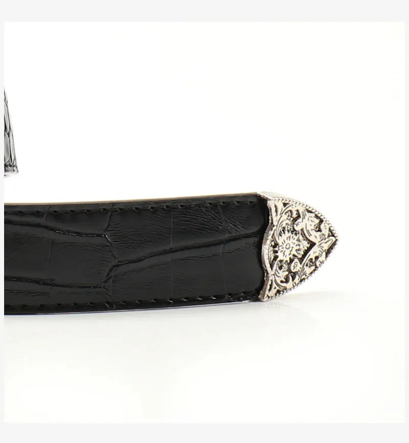 Gothic Retro Women's Black Belt Fashion Casual Jeans Accessories Girdle Hip Hop Y2k Girls Pin Buckle Pu Leather Waistband