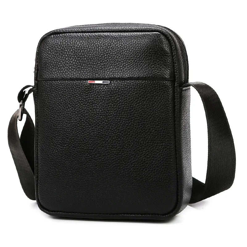 Leather large-capacity men's single-shoulder bag, top layer cowhide waterproof crossbody single-shoulder bag