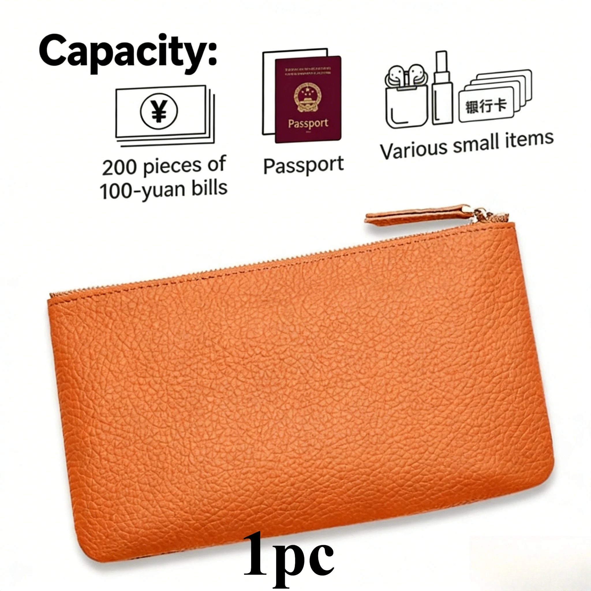 Leather Pocket Cosmetic Bag,Suitable for Wallets,Coin Purses,Lipsticks,Cosmetic,Travel Organizer Bag,High Quality and Portable.