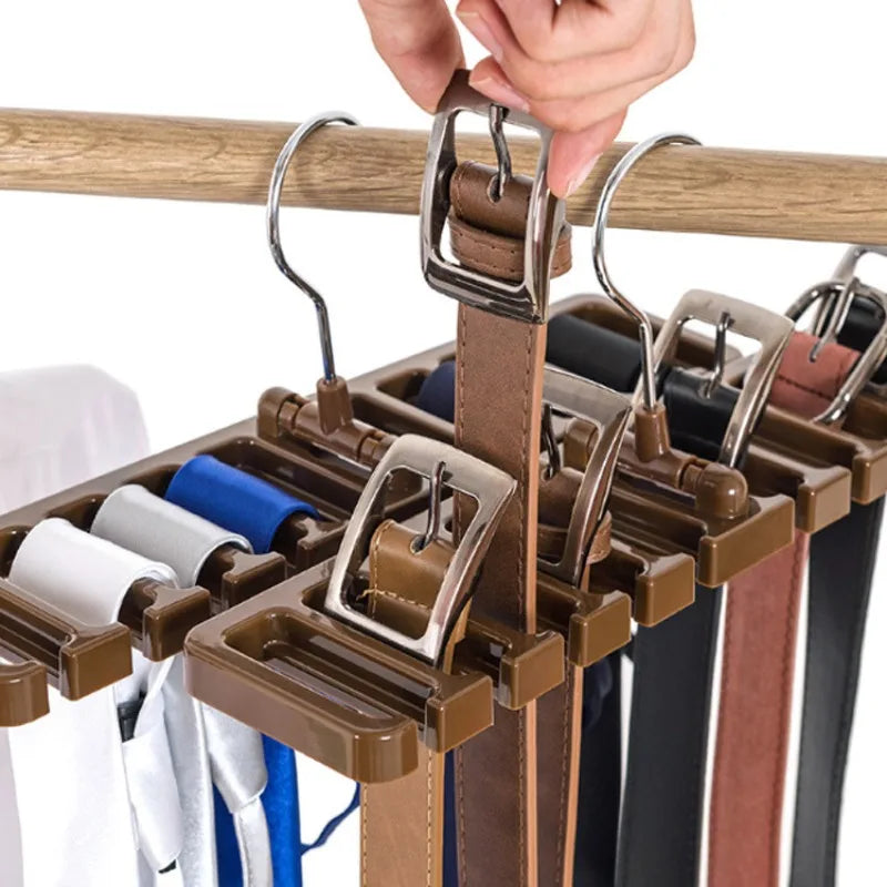 1pc Multi-Functional Belt Hanger Space-Saving Closet Organizer for Belts Ties Accessory Storage Durable Plastic Construction