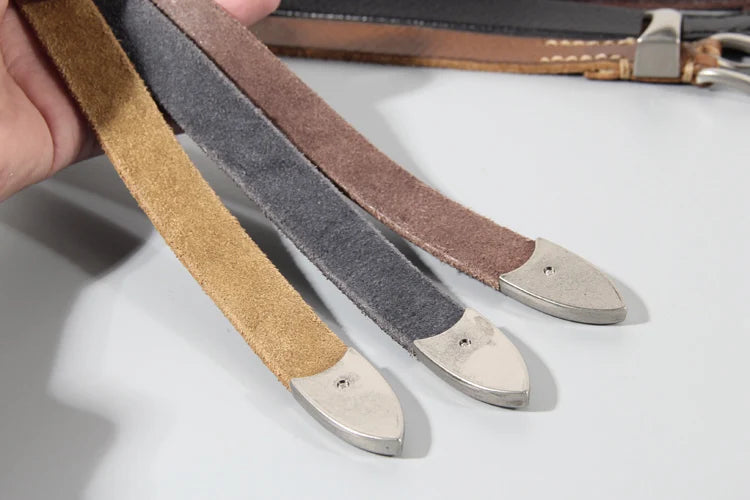 Extended Thin Section Knotted Decorative Ladies Belt All-match Slim Skirt Belt Narrow Soft Genuine Leather Women's Jeans Belt