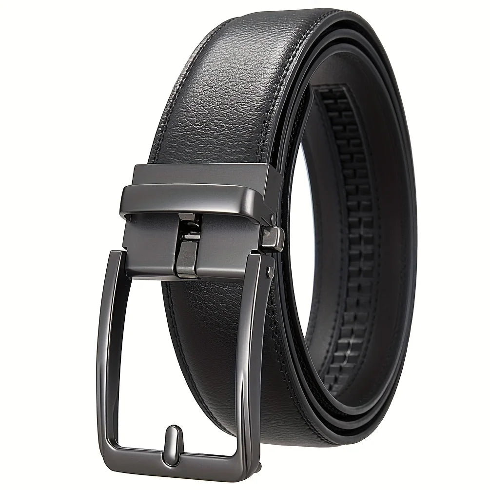 Luxury Designer 3.5cm Business Waistband Men's 105-140 150 160 170cm Plus Size Leather Belts Fashion Automatic Buckle Male Belt