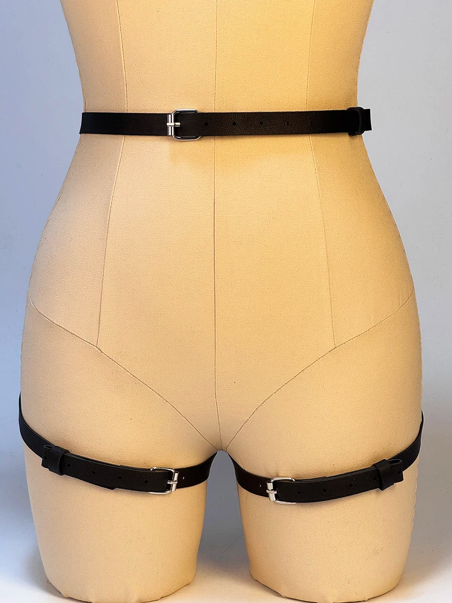 Sexy Women Bondage Leg Harness Decoration Trend Punk Waist To Leg Belt Caged Thigh Garter Belt Straps Goth Clothing Accessories