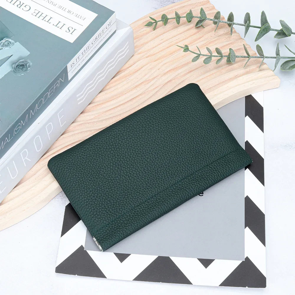 Leather Makeup Bag Women Portable Lipsticks Cosmetic Storage Pouch Fashion Automatic Close Metal Shrapnel Small Make Up Bag