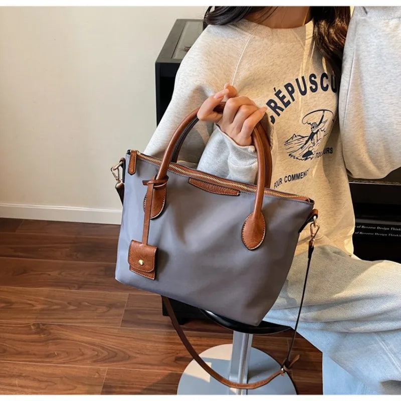 Elegant Textured Leather Tote With Trendy Design And Spacious Interior Designed Also As A Versatile Commuter Ladies Diaper Bag