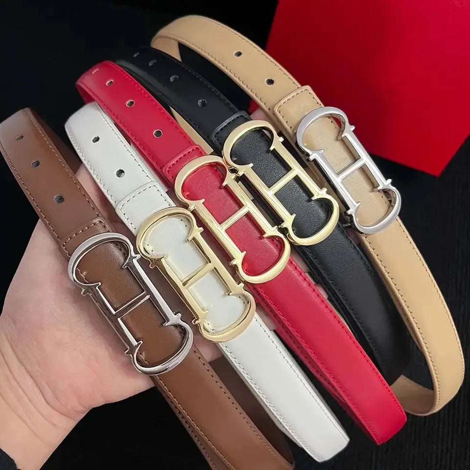New Designed 25mm Women's Belt with Elegant Gold Letter buckle,Suitable for Daily Multifunctional Jeans Decoration Fashion belt