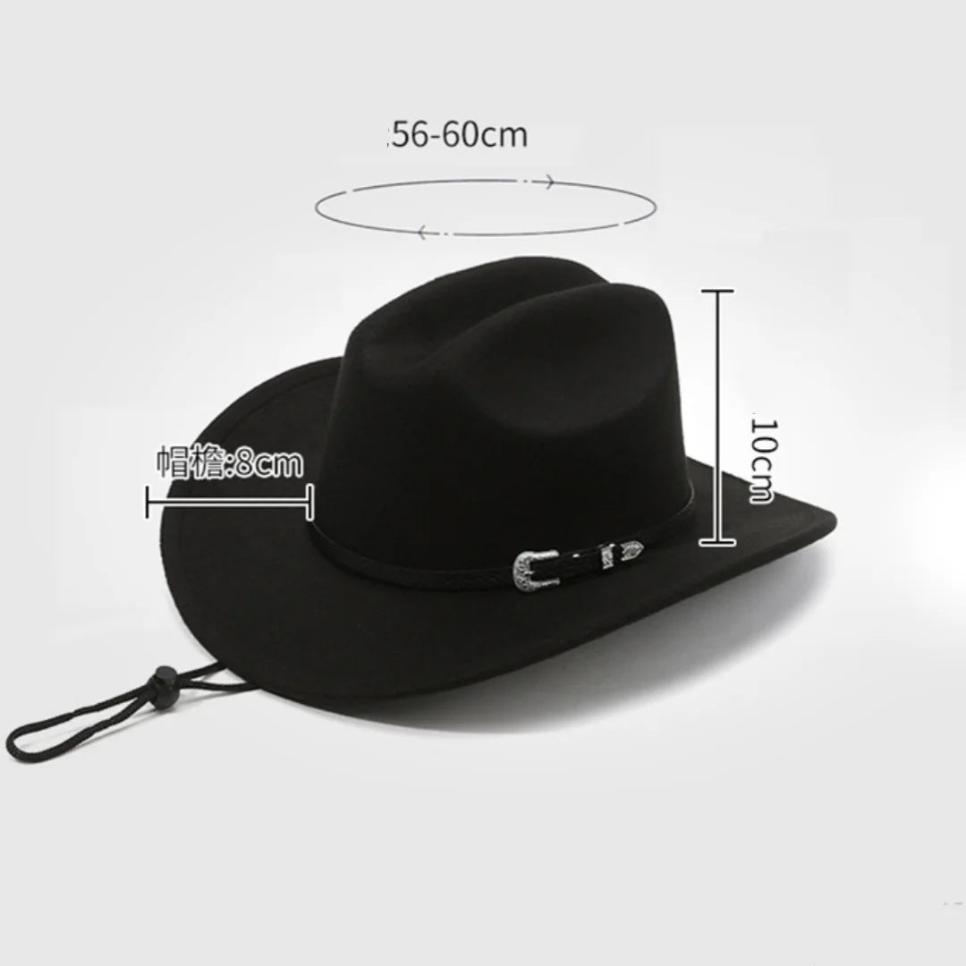 Denim Cowboy Hat Breathable Leather Brim Hat Western Cowboy Hat Gentlemanly For Jazz Concerts Festivals Outdoor Activities