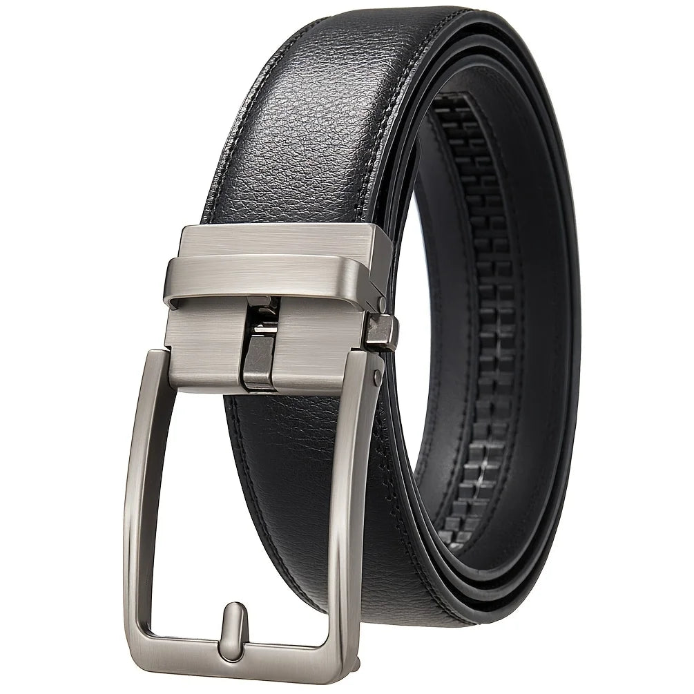 Luxury Designer 3.5cm Business Waistband Men's 105-140 150 160 170cm Plus Size Leather Belts Fashion Automatic Buckle Male Belt