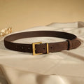 New Luxury Cowhide Leather Belt for Women Adjustable Square Alloy Buckle Waist Belt For Jeans Dress Daily Office Outfit