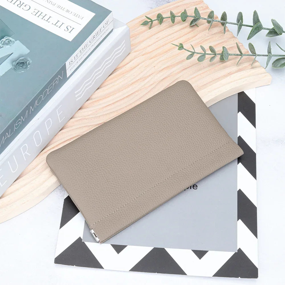 Leather Makeup Bag Women Portable Lipsticks Cosmetic Storage Pouch Fashion Automatic Close Metal Shrapnel Small Make Up Bag