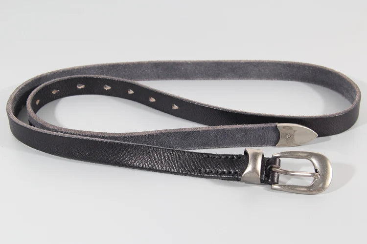 Extended Thin Section Knotted Decorative Ladies Belt All-match Slim Skirt Belt Narrow Soft Genuine Leather Women's Jeans Belt