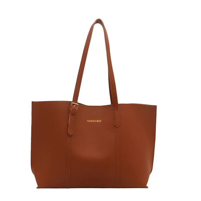 Black Leather Tote Bag with Clutch Bag, Large Capacity Handbag Shoulder Bags for Women Work, Travel, Everyday Use Commuter Bag