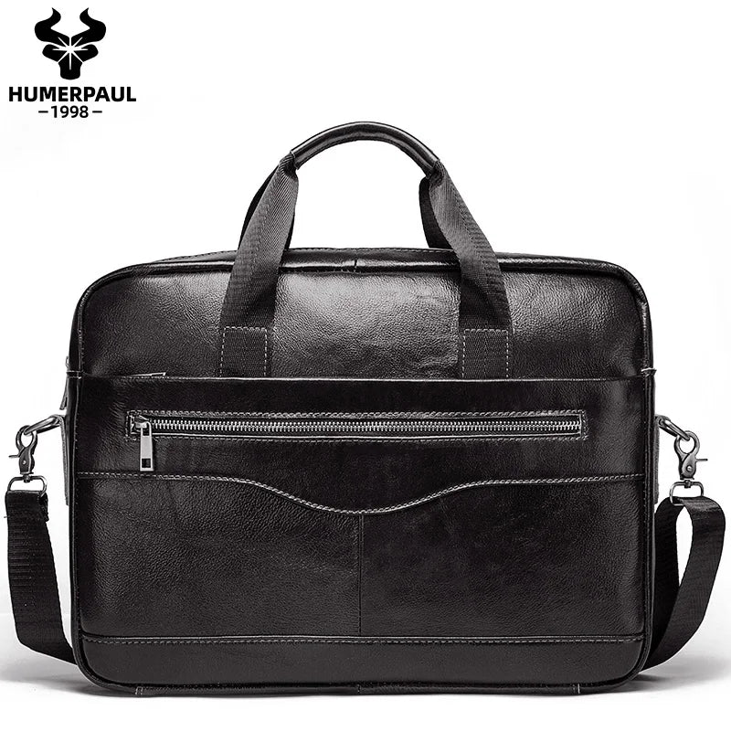 Genuine Leahther Men Briefcase Portable Office Handbag for Laptop Bag High Quality Business Messenger Shoulder Bags Travelling