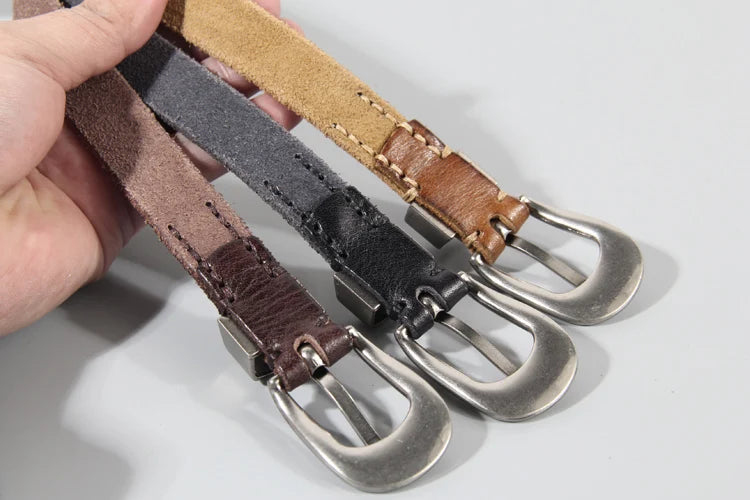Extended Thin Section Knotted Decorative Ladies Belt All-match Slim Skirt Belt Narrow Soft Genuine Leather Women's Jeans Belt