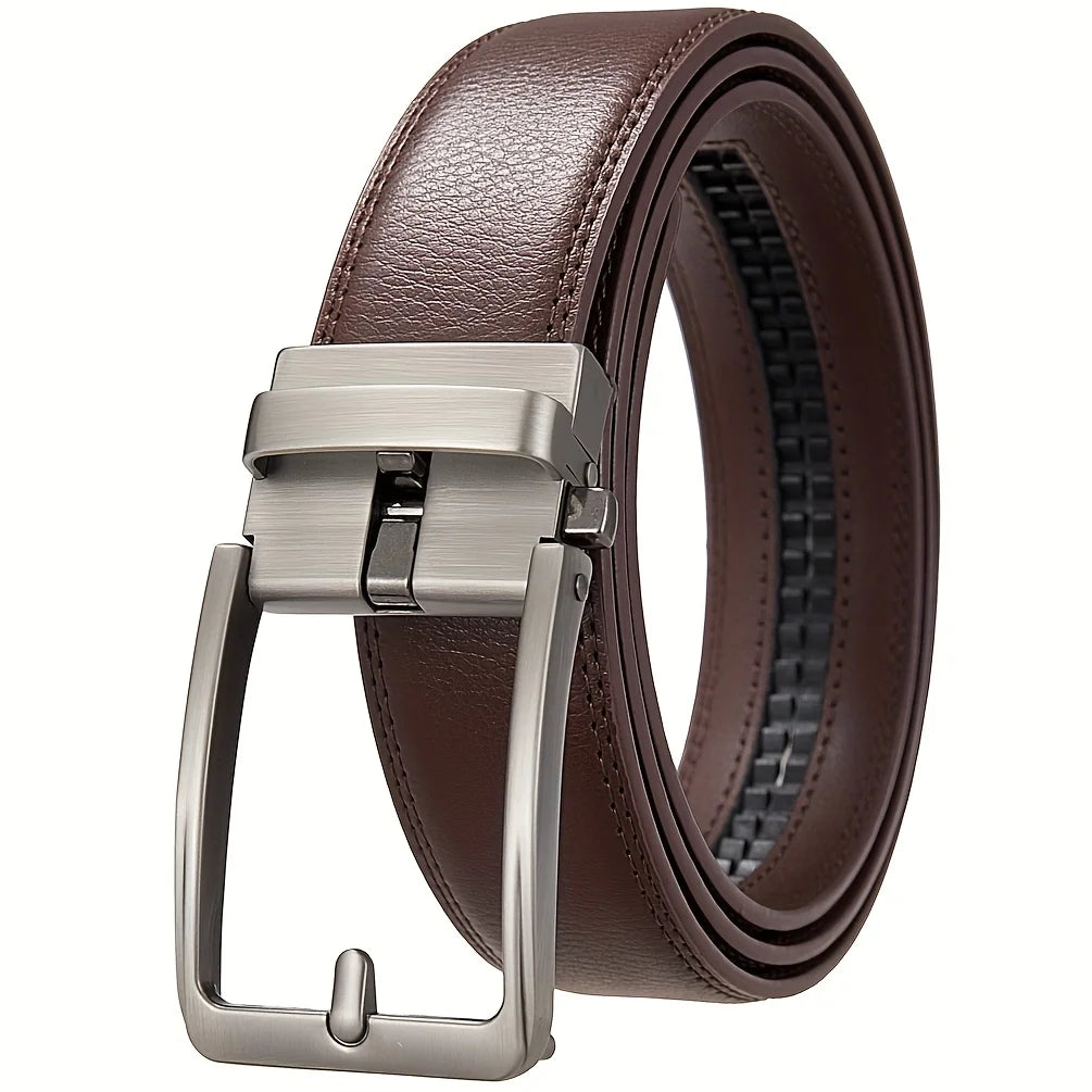 Luxury Designer 3.5cm Business Waistband Men's 105-140 150 160 170cm Plus Size Leather Belts Fashion Automatic Buckle Male Belt