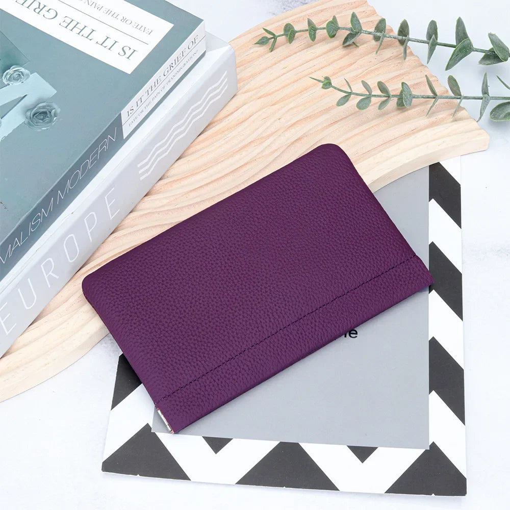 Leather Makeup Bag Women Portable Lipsticks Cosmetic Storage Pouch Fashion Automatic Close Metal Shrapnel Small Make Up Bag