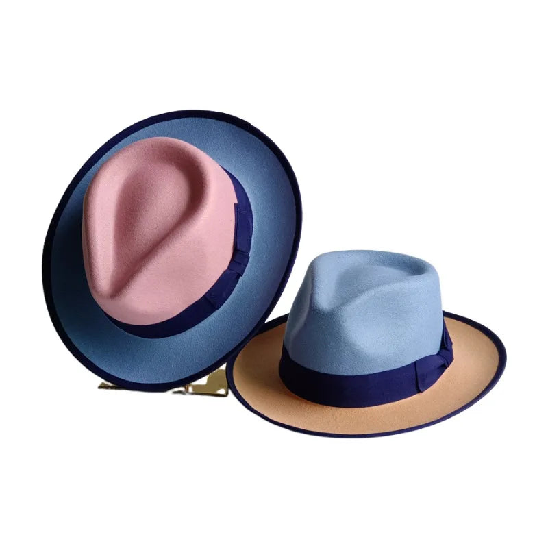 Exquisite wool hat with genuine leather bow accessory low price clearance