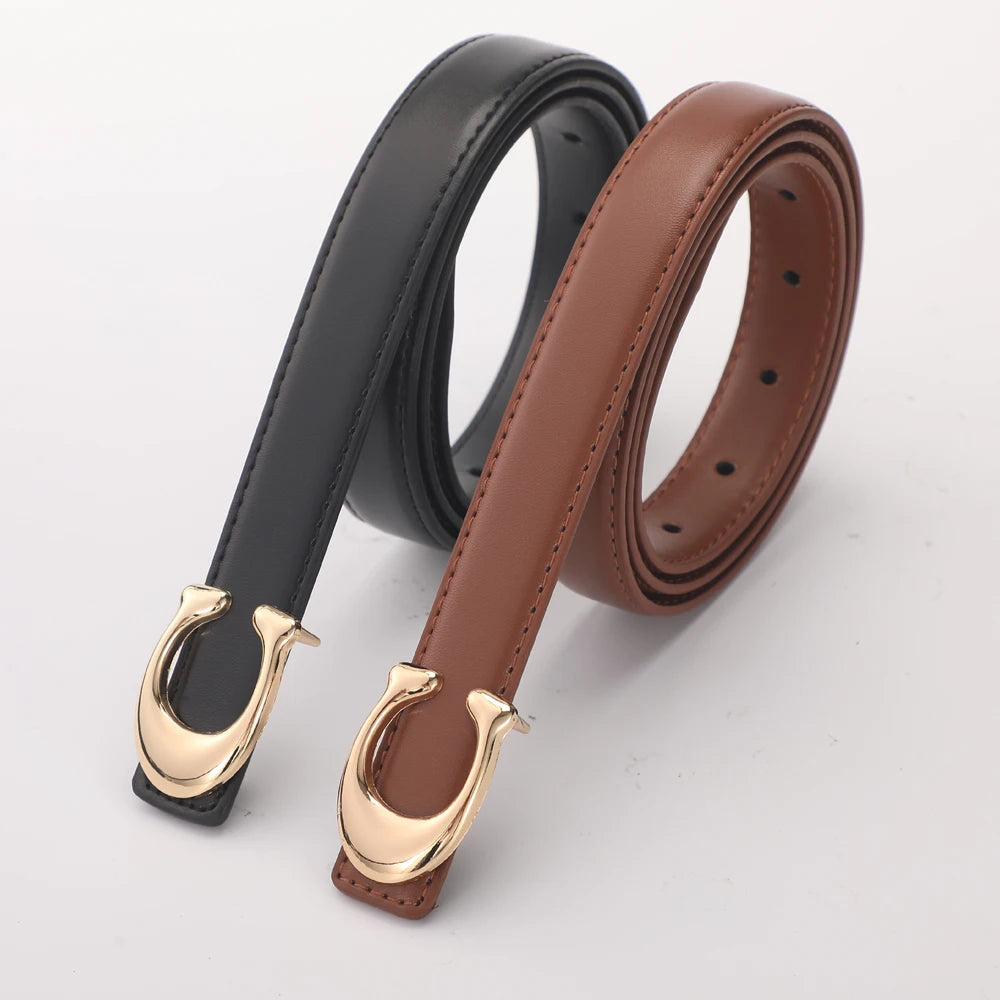 New Soft C-type Smooth Buckle Belt Business Versatile Casual Belt Fashion Women's Clothing Accessories Wholesale