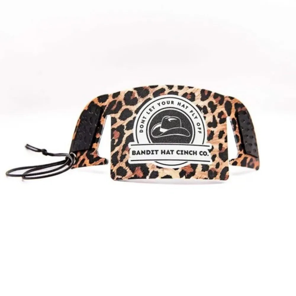 Fashion Leopard Cowboy Hat Cinch Detachable with Lanyard Hat Strap Leather Hat Strap Clip Outdoor
