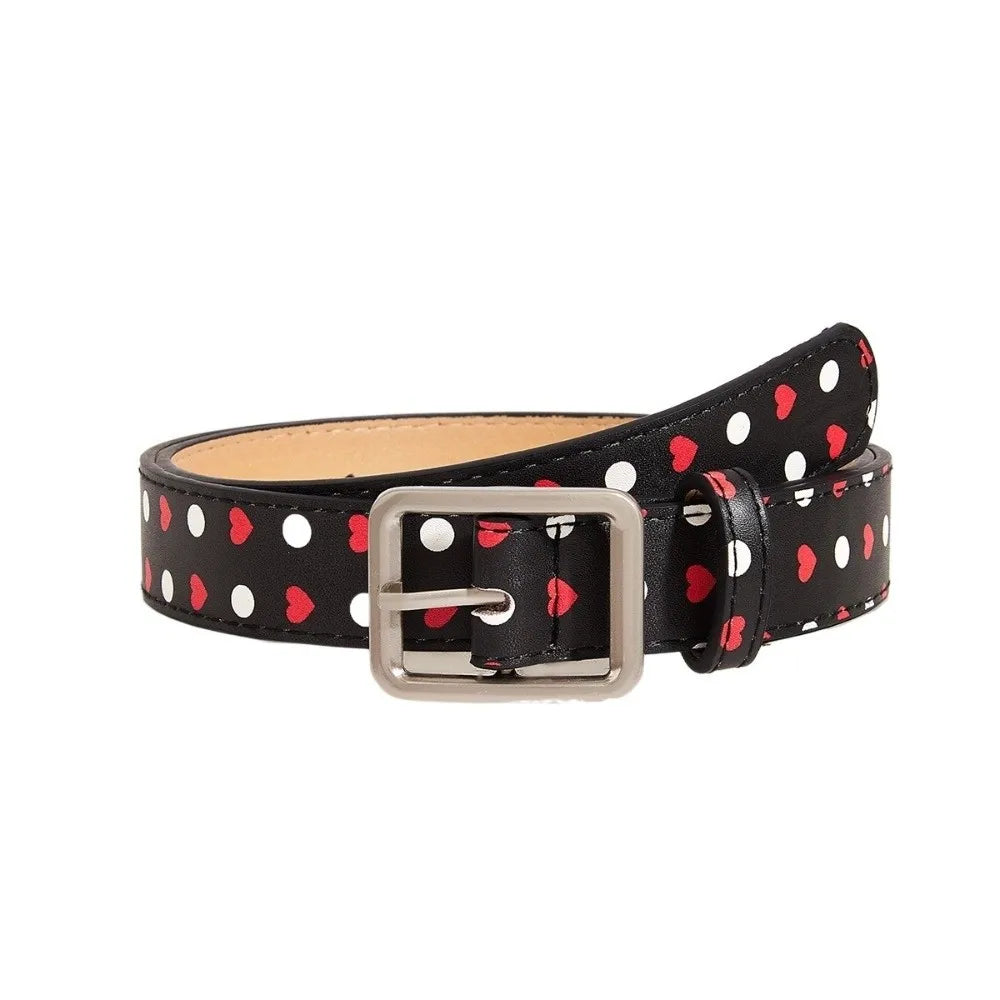 Trendy Vintage Polk Dot Women Belts Y2K Girls Pin Buckle Belt Waistband Jeans Belts PU Leather Waist Strap Gift