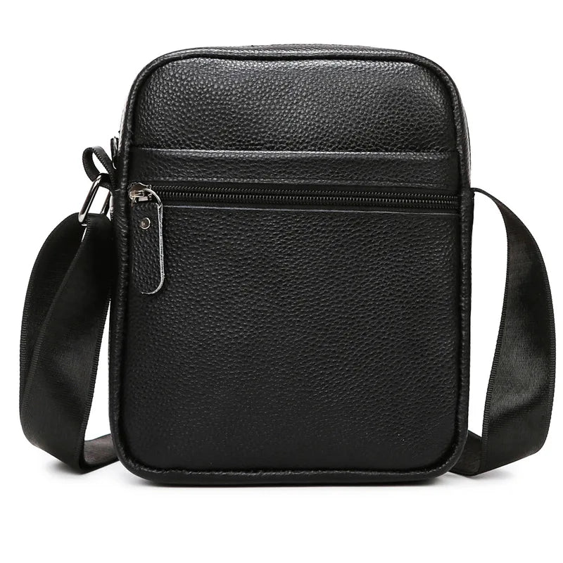 Leather large-capacity men's single-shoulder bag, top layer cowhide waterproof crossbody single-shoulder bag
