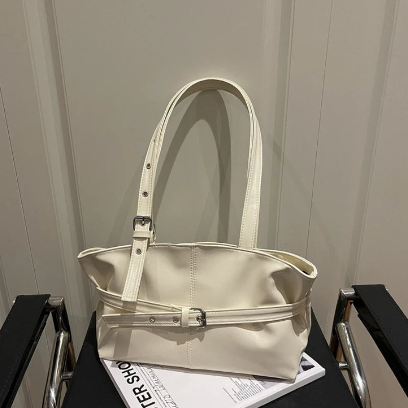 Leather Tote Bag with Adjustable Straps Belt Buckle Underarm Bag,large Capacity Handbag,daily Shoulder Purse Suitable for Women