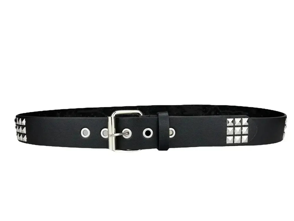 2026 New Square Bead Rivet Belt Metal Pyramid Belt Men and Women Punk Hardware Jeans Belt Y2K Belt Designer Belt Women's Belts
