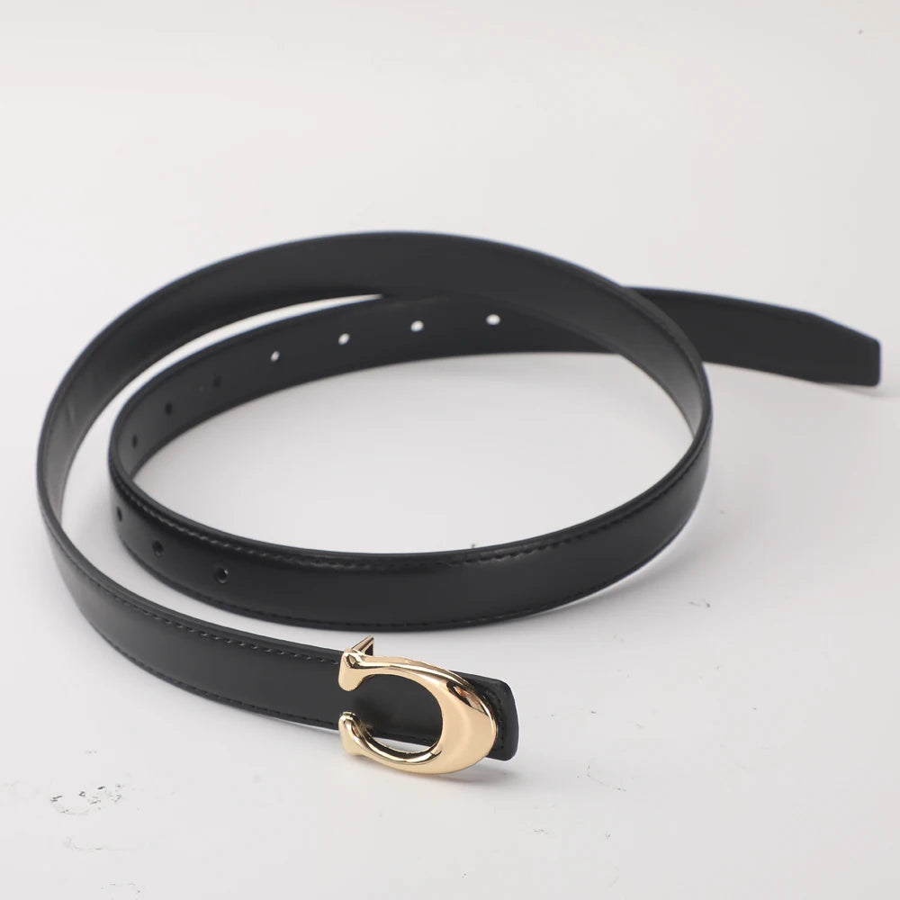 New Soft C-type Smooth Buckle Belt Business Versatile Casual Belt Fashion Women's Clothing Accessories Wholesale
