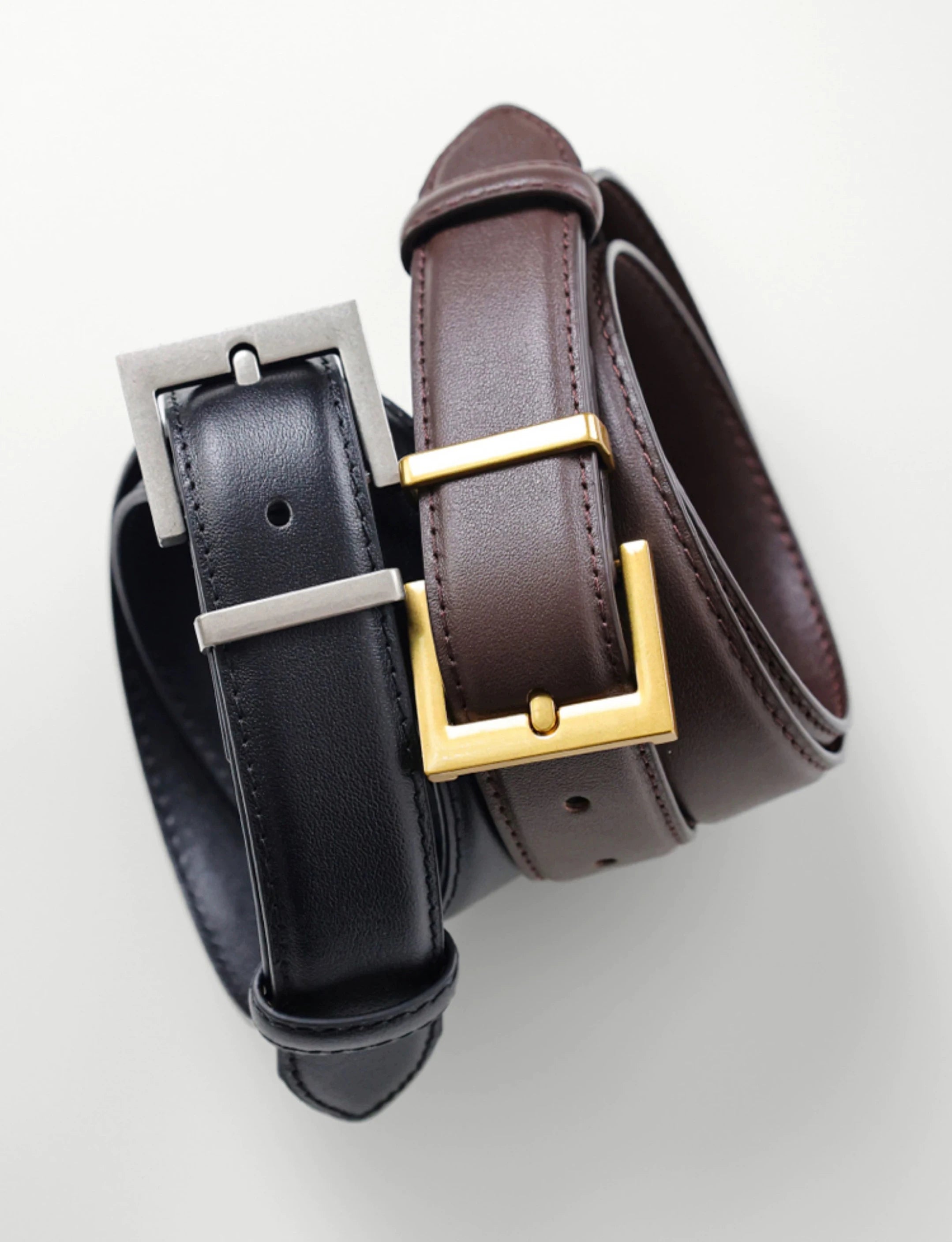 New Luxury Cowhide Leather Belt for Women Adjustable Square Alloy Buckle Waist Belt For Jeans Dress Daily Office Outfit