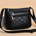 Women Crossbody Fashion Pu Leather Large Capacity Multi-Pocket Mom Bag Black Embossed Outing Party Shoulder Bag