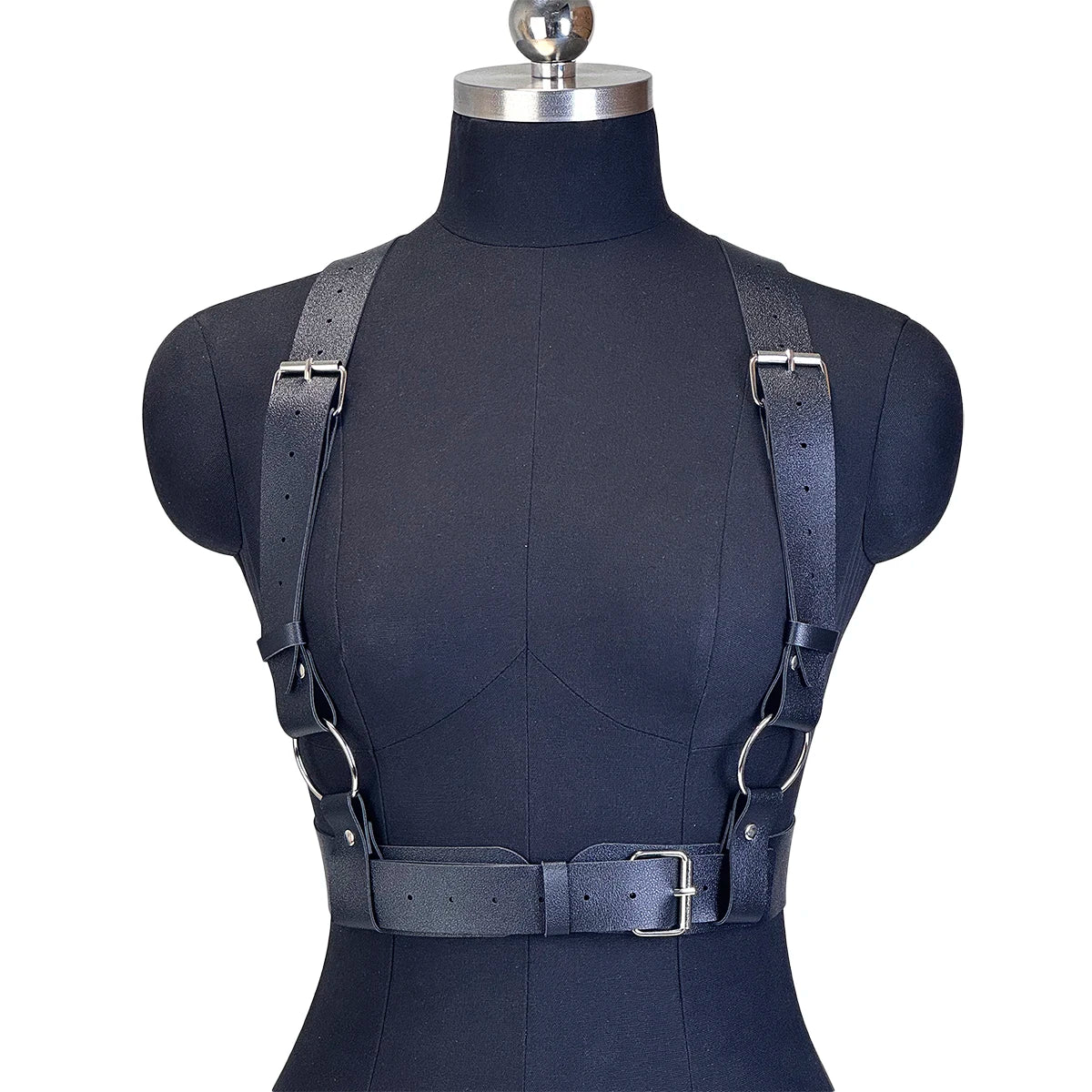 Women Fashion PU Leather Harness Waist Belt Punk Studded Decorative Harness Straps Suspenders Gothic Clothing Accessorie