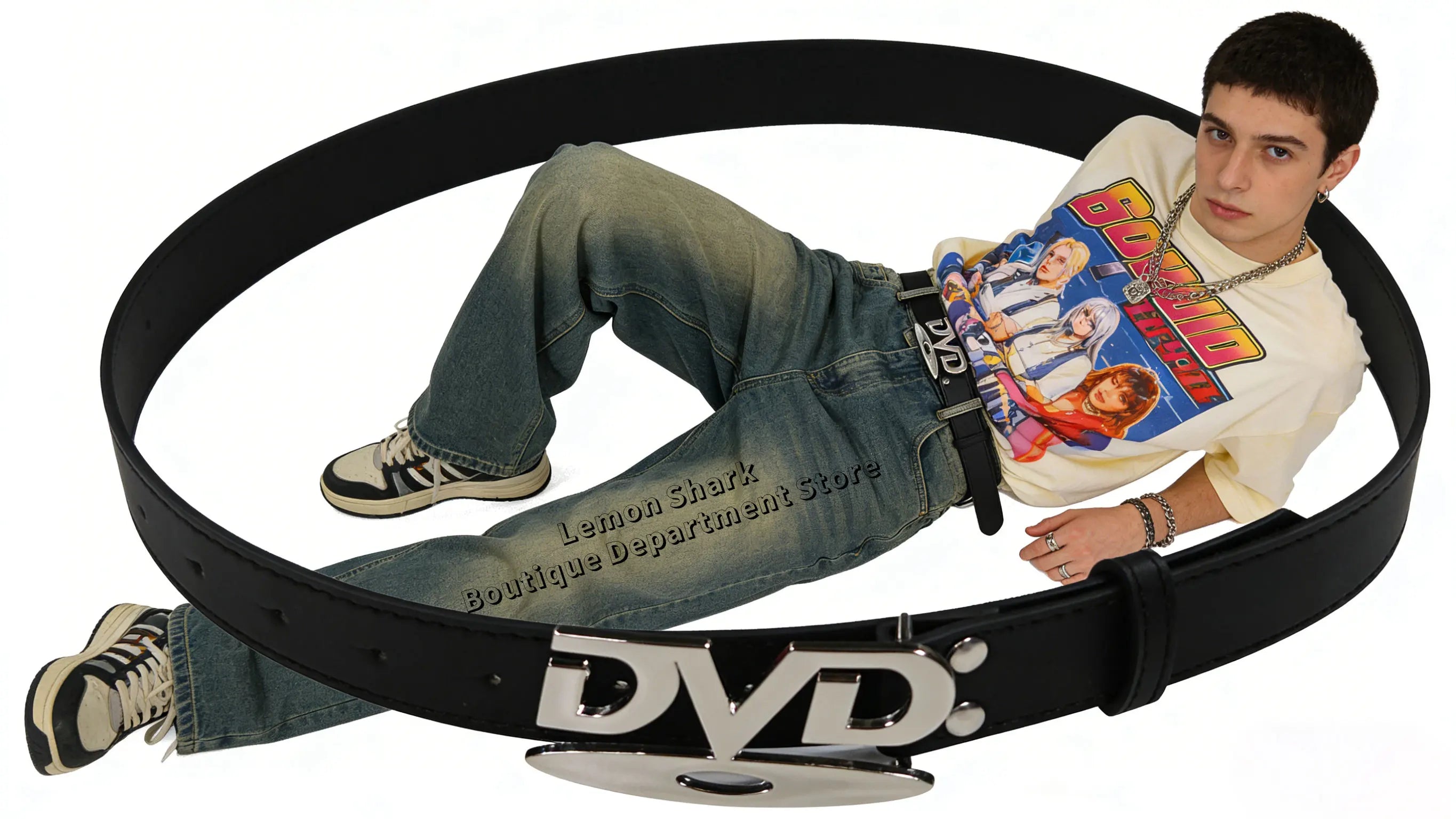 2026 Y2k Retro Dvd Buckle Belt Women Fashion Waistband, Trendy Niche Design, Versatile Accessory Perfect For Jeans, Statement