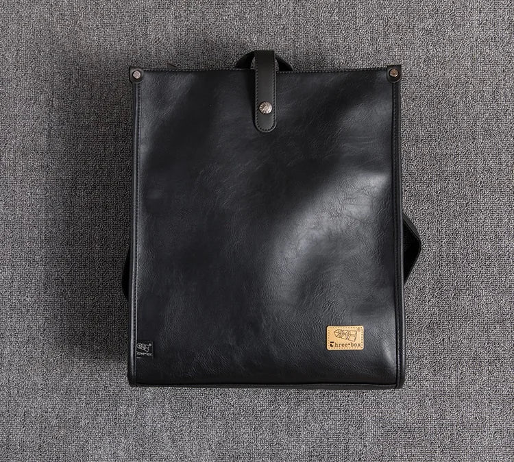 Leather Man Laptop Bags Fashion Business Men Backpacks Retro Male Travel Bag Men School Bags