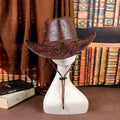 Vintage Faux Leather Big-edge Western Cowboy Hats Panama Gentleman Cowgirl Jazz Hat Holidays Party Cosplay Hat