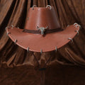 Fashion Wide Brim Western Cowboy Hat Pu Leather Ethnic Style Panama Cap Punk Solid Color Jazz Hat Ladies