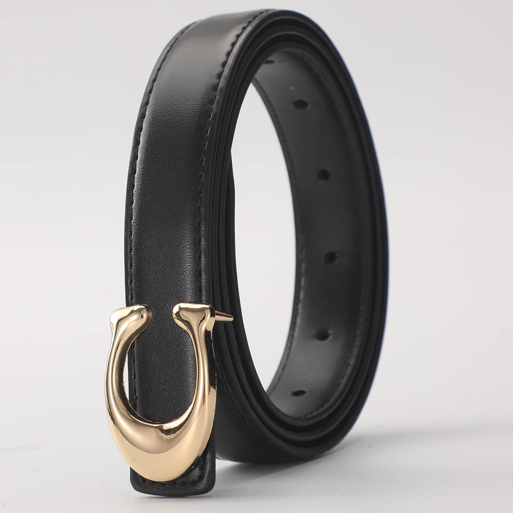 New Soft C-type Smooth Buckle Belt Business Versatile Casual Belt Fashion Women's Clothing Accessories Wholesale